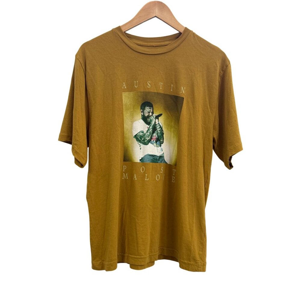 Posty Co T-Shirt Mens M Yellow Like New Austin 2023 Tour Graphic Tee